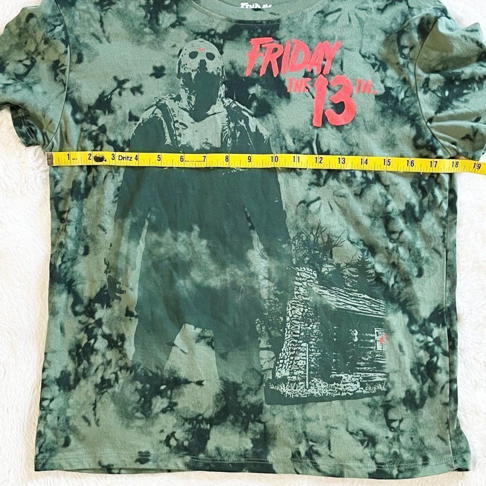 Friday The‎ 13th Jason Voorhees Green Tie Dye Shirt NWOT Size Small - Picture 4 of 6